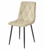 Beżowe krzesło LIBRA w stylu skandynawskim - Tapicerowane krzesło do jadalni