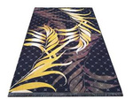 Dywan nowoczesny ze złotymi liśćmi BLACK and GOLD 08 czarny 160x220 cm