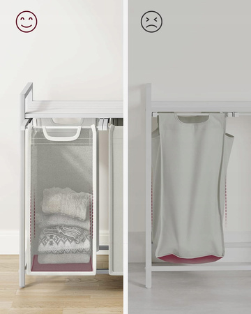 Biały kosz na pranie 114l Loft - Kosz na bieliznę 3 komory - VASAGLE BLH301W01