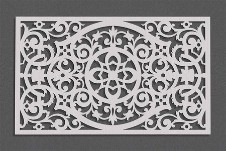 DEKORACYJNY PANEL AŻUROWY FLORELLE, DEKORACJA ŚCIENNA 3D, ORNAMENT, 72x120 cm, BIAŁY