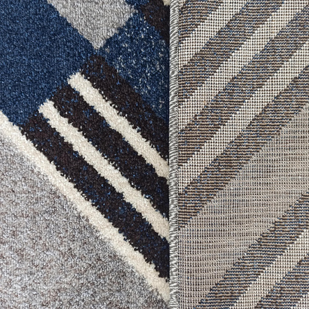 Dywan geometryczny szary niebieski OTTO 03 - 80x150 cm