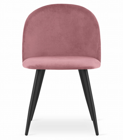 Różowe krzesło BELLO - Wygodne, welurowe krzesło z profilowanym oparciem