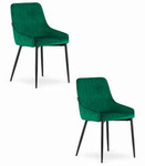 Tapicerowane welurowe krzesła z bokami MONZA w kolorze butelkowa zieleń (2 sztuki)