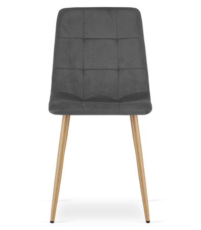 "Krzesło KARA - ciemny szary aksamit / nogi kolor drewna x 1"