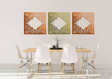 DEKORACYJNY PANEL AŻUROWY, FLOREALI, DEKORACJA ŚCIENNA 3D, ORNAMENT, DYPTYK, BIAŁY