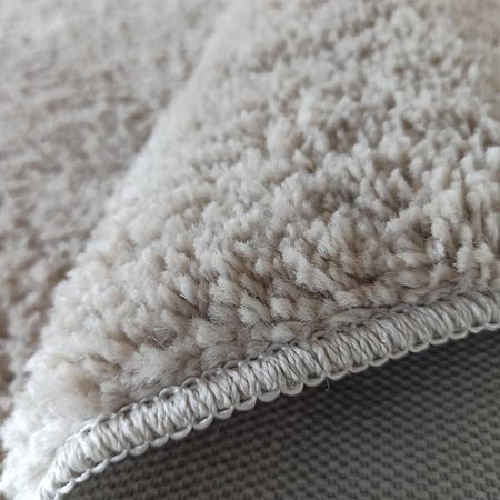 Dywan okrągły puszysty typu shaggy ciemny beż Kamel Koło Latte Ecru 120 cm