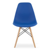 Nowoczesne niebieskie krzesło z tworzywa na drewnianych naturalnych nogach OSAKA