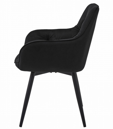 "Krzesło JORK360 - czarny aksamit / nogi czarne x 1"