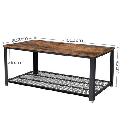 Stolik kawowy Loft - Industrialna ława do salonu - VASAGLE LCT61X