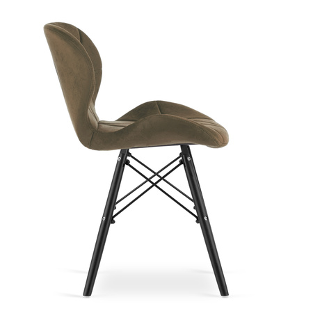 "Krzesło LAGO Aksamit - brąz / nogi czarne x 4"