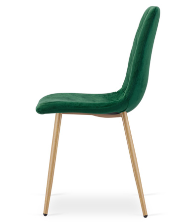 "Krzesło TURIN - ciemna zieleń aksamit / nogi kolor drewna x 1"