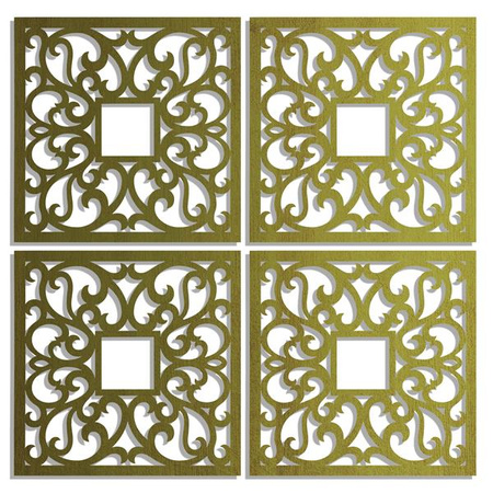 DEKORACYJNE PANELE AŻUROWE, ZESTAW 4 DEKORÓW ŚCIENNYCH CORNEILLE, SHABBY CHIC, FRANCUSKI STYL , CZARNY