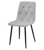 "Krzesło LIBRA - jasny szary materiał / nogi czarne x 2"