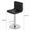 Czarny hoker PROT z ekoskóry - Obrotowy, tapicerowany stołek barowy z czarną podstawą