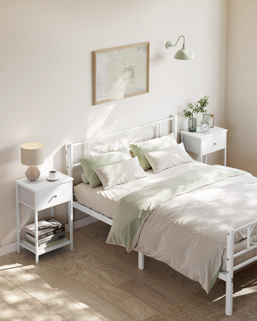 Szafka nocna z szufladą - Biały stolik nocny - Nakastlik - VASAGLE LGS021W14