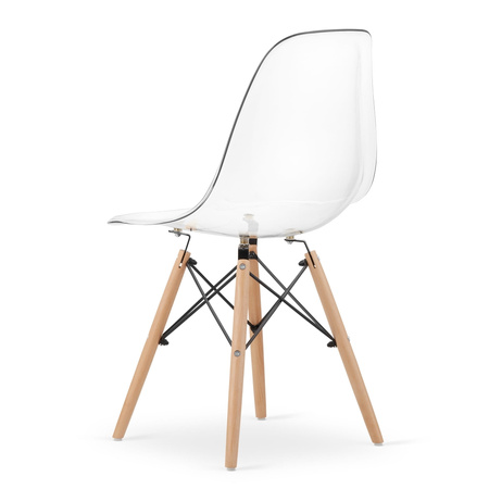 Nowoczesne przezroczyste krzesło do jadalni OSAKA - Transparentne krzesło kuchenne