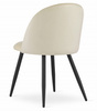 Beżowe krzesło BELLO do jadalni - Tapicerowane, jasne krzesło z profilowanym oparciem