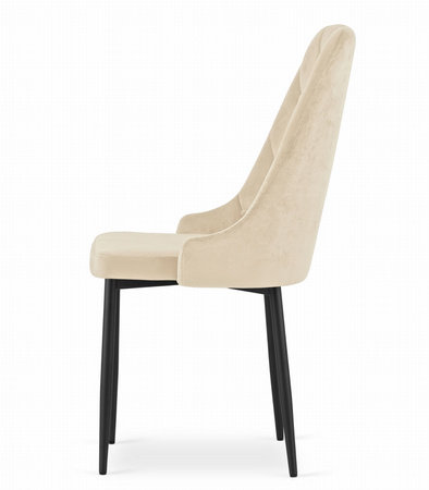 Beżowe krzesło CAPRI - Eleganckie, tapicerowane krzesło do jadalni