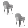 Szare tapicerowane krzesła z podłokietnikami do jadalni LUGO - Fotele do jadalni (2 sztuki)