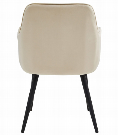 "Krzesło NANA - beż aksamit / nogi czarne x 2"