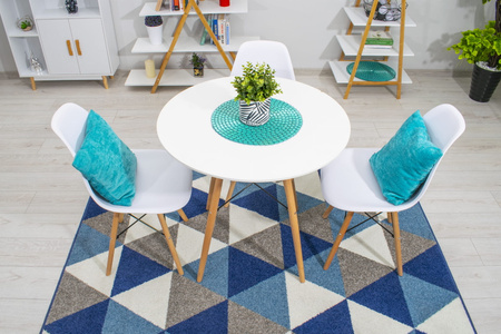 Stół okrągły skandynawski 80cm TODI - Biały stół do jadalni