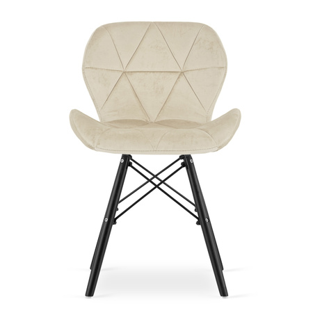 "Krzesło LAGO Aksamit - beż / nogi czarne x 1"