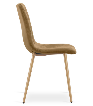 "Krzesło TURIN - brązowy aksamit / nogi kolor drewna x 1"