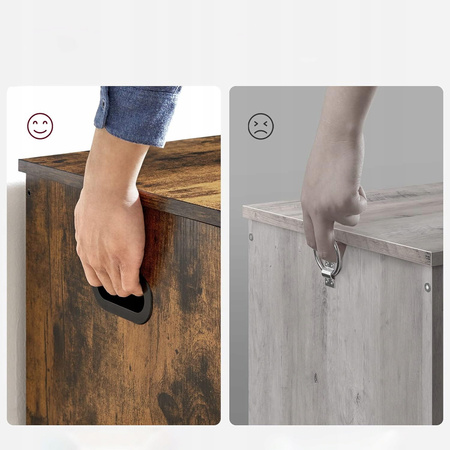 Brązowy ozdobny kufer drewniany - Skrzynia drewniana schowek (Brąz Vintage) VASAGLE LSB060T01