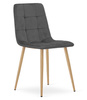"Krzesło KARA - ciemny szary aksamit / nogi kolor drewna x 2"