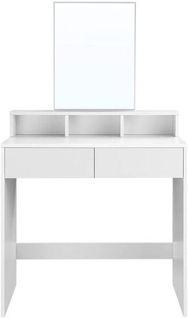 Biała toaletka do makijażu z dużym lustrem i szufladami VASAGLE RDT113W01