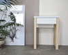 Stolik nocny skandynawski z szufladą i drewnianą podstawą [52x39x32 cm] N-DES5