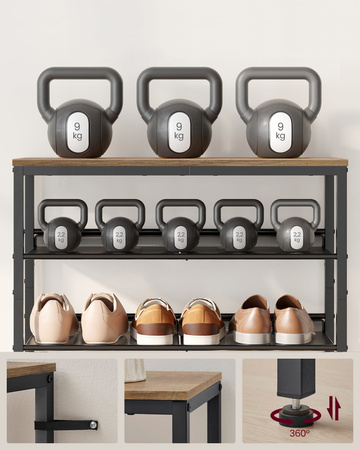 Wysoki regał na buty - 5-poziomowa półka na obuwie - Szafka na buty (Dąb Sonoma) VASAGLE LBS038B11