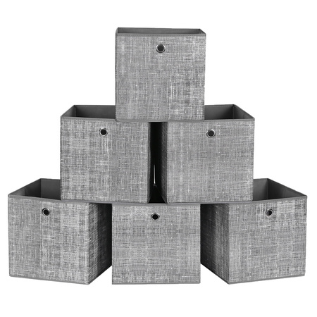 Szare pudełko tekstylne - Pojemnik organizer tekstylny 6 sztuk - SONGMICS RFB002G02V1