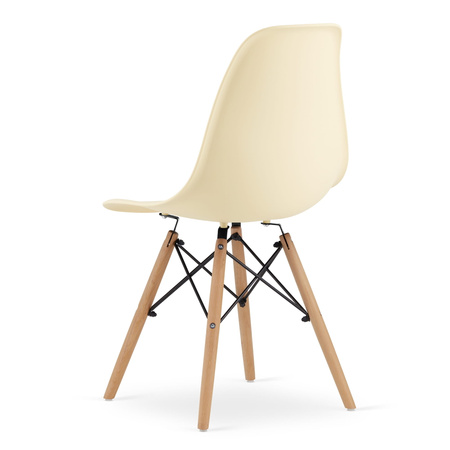 Kremowe krzesło OSAKA - Skandynawskie, wygodne krzesło z tworzywa
