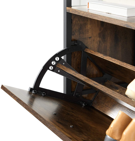 Wysoka szafka na buty uchylna - Loftowy regał na buty do przedpokoju - VASAGLE LBS101B01