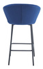 Stołek barowy z oparciem GATTA - Tapicerowany, granatowy hoker z oparciem