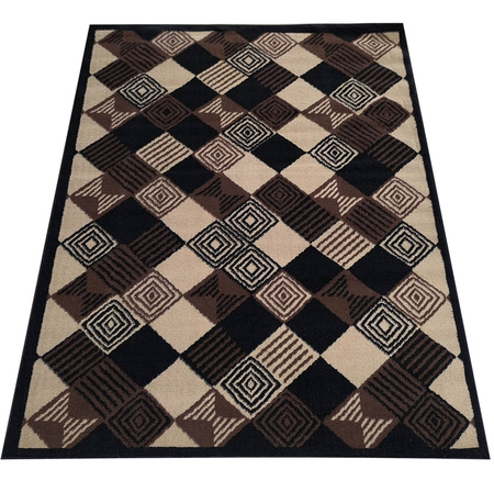 Elegancki dywan BCF 40x60 / Alfa 17 - Klasyczny, brązowy dywan do salonu