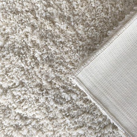 Beżowy dywan Kamel 120x170 - Pluszowy dywan typu shaggy, gładki, jasny kolor kremowy (ecru)