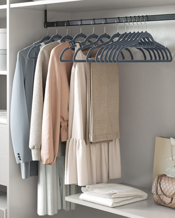 Welurowe wieszaki ubraniowe - Szare wieszaki na ubrania 20szt - SONGMICS CRF20VX