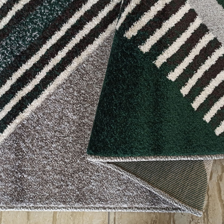 Dywan nowoczesny geometryczny szary butelkowa zieleń OTTO 03 - 200x290 cm