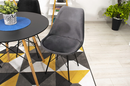 Okrągły stół do kuchni mały skandynawski 80cm TODI - Czarny stół do jadalni