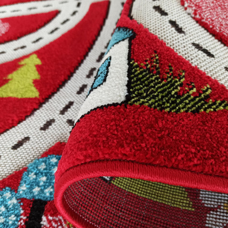 Dywan sensoryczny dla chłopca Ulice Color Kids 02 czerwony 100x150 cm