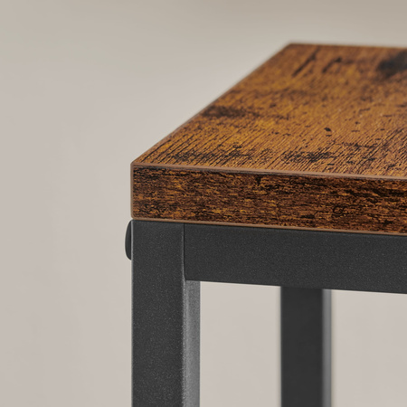 Metalowy stojak na kwiaty, loftowy kwietnik kaskadowy - czarny z 4 rustykalnymi półkami