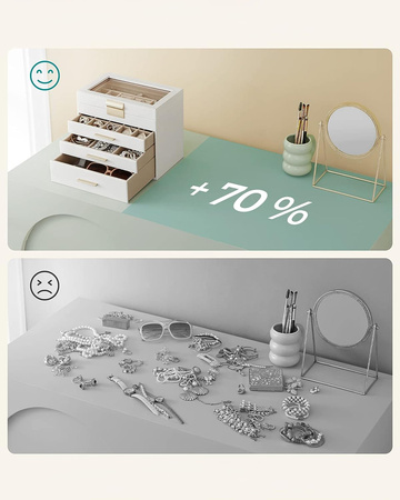 Szkatułka na biżuterię - Pudełko, organizer, kuferek na biżuterię SONGMICS JBC161W01