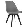 Ciemnoszare krzesła kuchenne MARK z tworzywa na czarnych drewnianych nogach (3 sztuki)