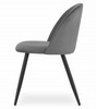 Nowoczesne krzesło ciemnoszare z czarnymi nogami BELLO - Welurowe krzesło