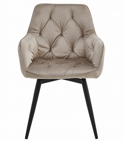 "Krzesło JORK360 - ciemny beż aksamit / nogi czarne x 1"