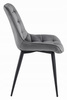 Ciemnoszare krzesła BERA do jadalni (zestaw 4 sztuk) - Tapicerowane pikowane krzesła