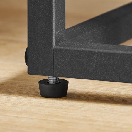 Metalowy stojak na kwiaty, loftowy kwietnik kaskadowy - czarny z 4 rustykalnymi półkami