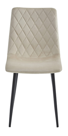Beżowe krzesło TURIN - Pikowane, tapicerowane krzesło w jasnym kolorze